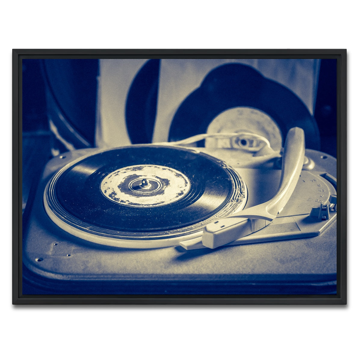 AUTO-MOCKUP WHITE | Old Record Player | 1 Piece | Black Framed Canvas | group=4x3