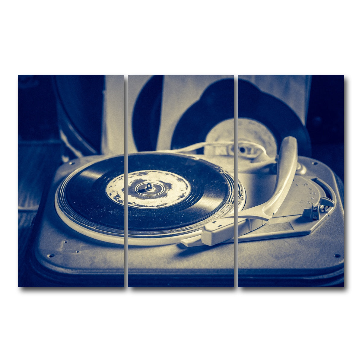 AUTO-MOCKUP WHITE | Old Record Player | 3 Piece | Gallery Wrap Canvas | group=12x24