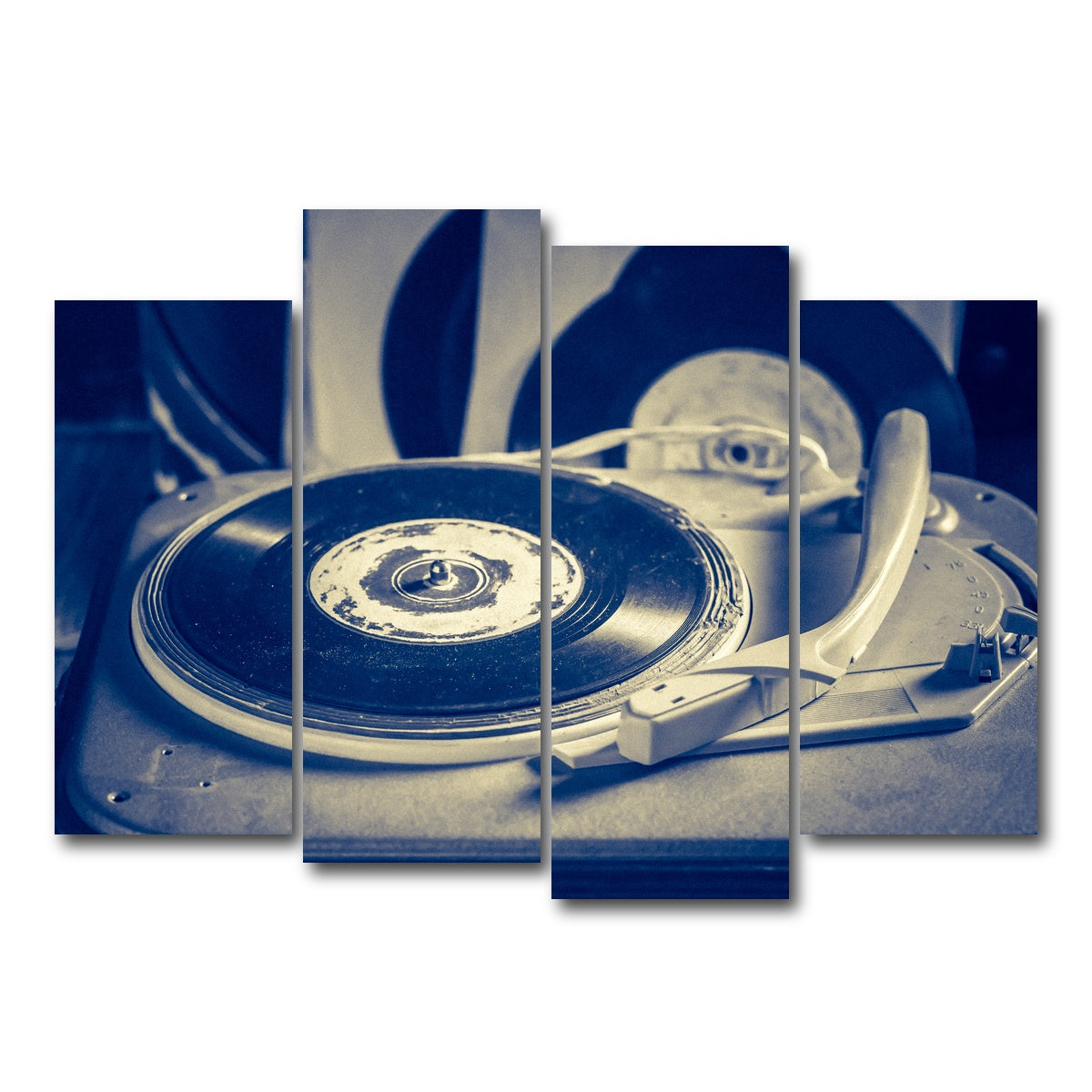 AUTO-MOCKUP WHITE | Old Record Player | 4 Piece | Gallery Wrap Canvas | group=4_normal