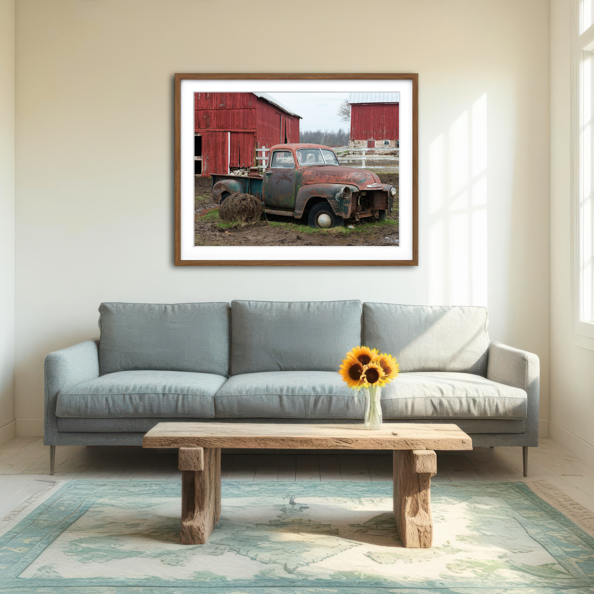AUTO-MOCKUP ROOM | Old Wisconsin Dairy Farm Truck Wall Art