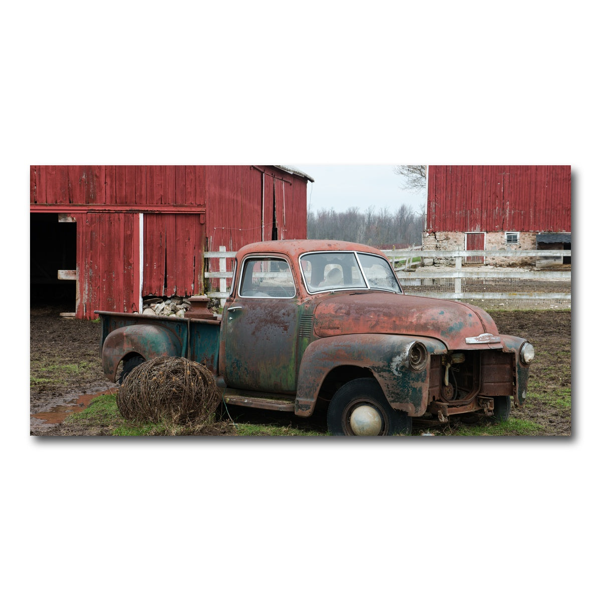 AUTO-MOCKUP WHITE | Old Wisconsin Dairy Farm Truck | 1 Piece | Gallery Wrap Canvas | group=2x1