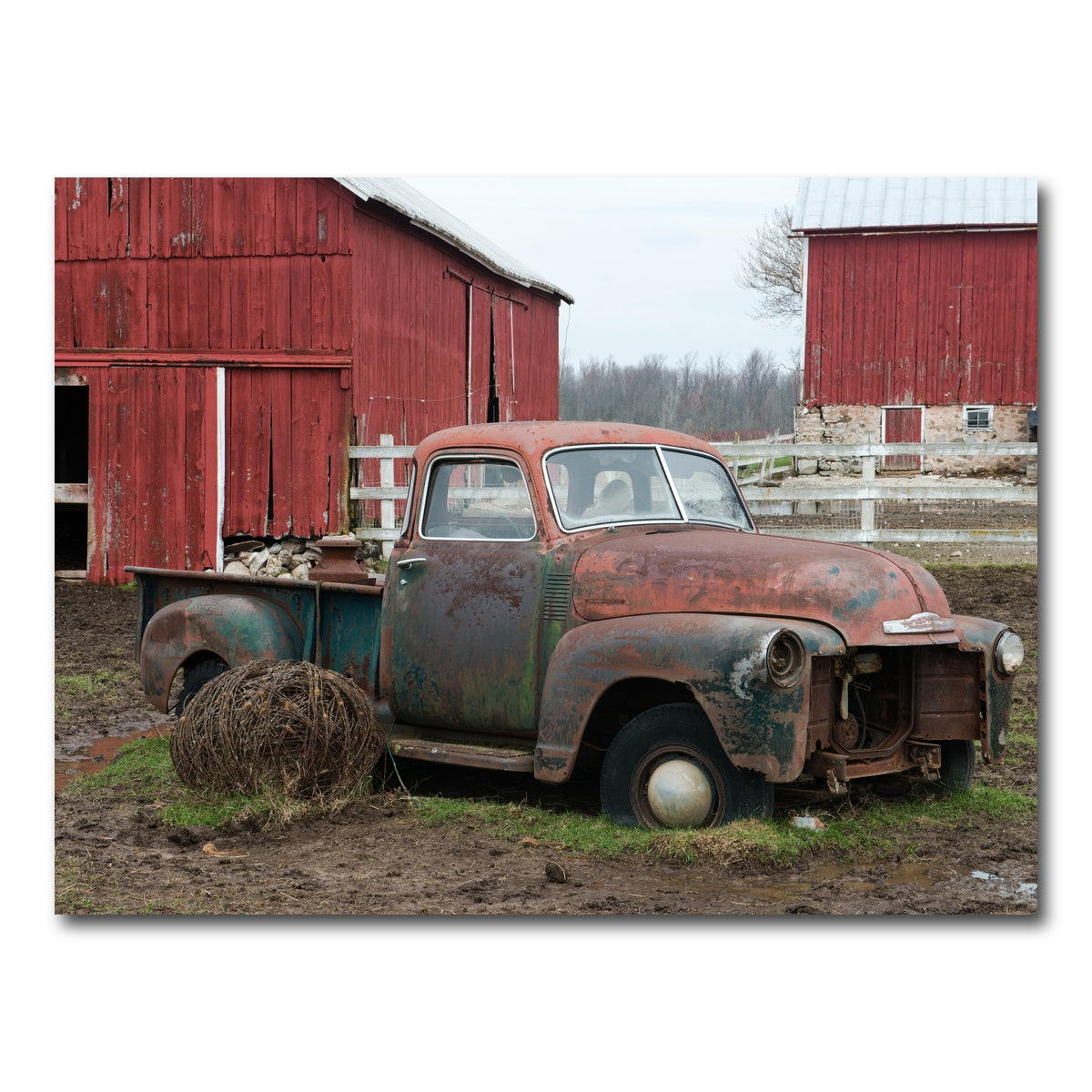 AUTO-MOCKUP WHITE | Old Wisconsin Dairy Farm Truck | 1 Piece | Gallery Wrap Canvas | group=4x3