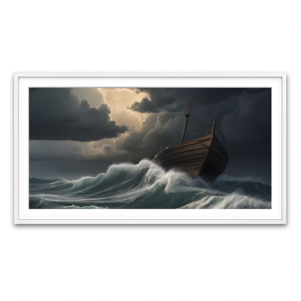 Framed Print 2x1 White
