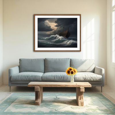 AUTO-MOCKUP ROOM | Old Wooden Ship Wall Art