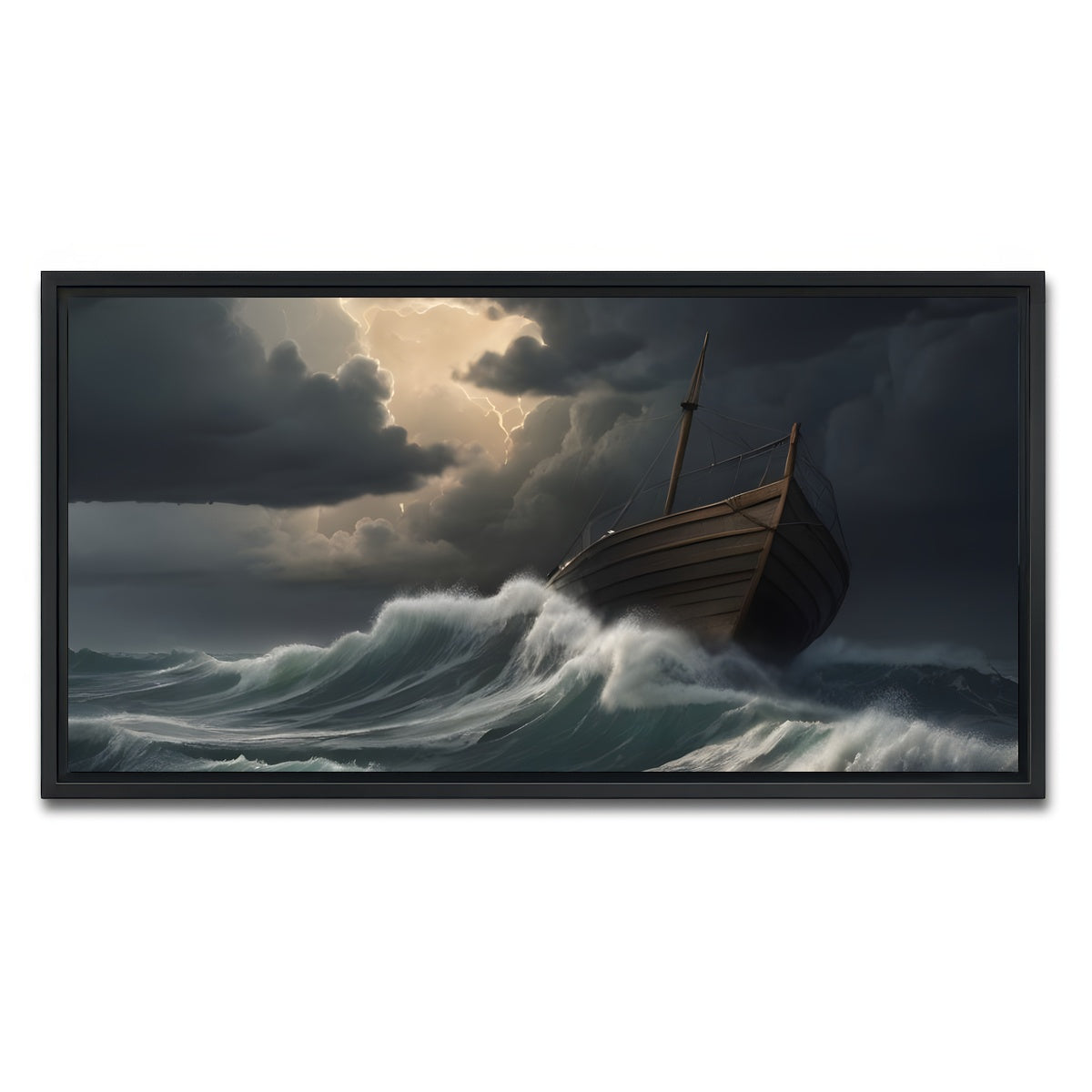 AUTO-MOCKUP WHITE | Old Wooden Ship | 1 Piece | Black Framed Canvas | group=2x1