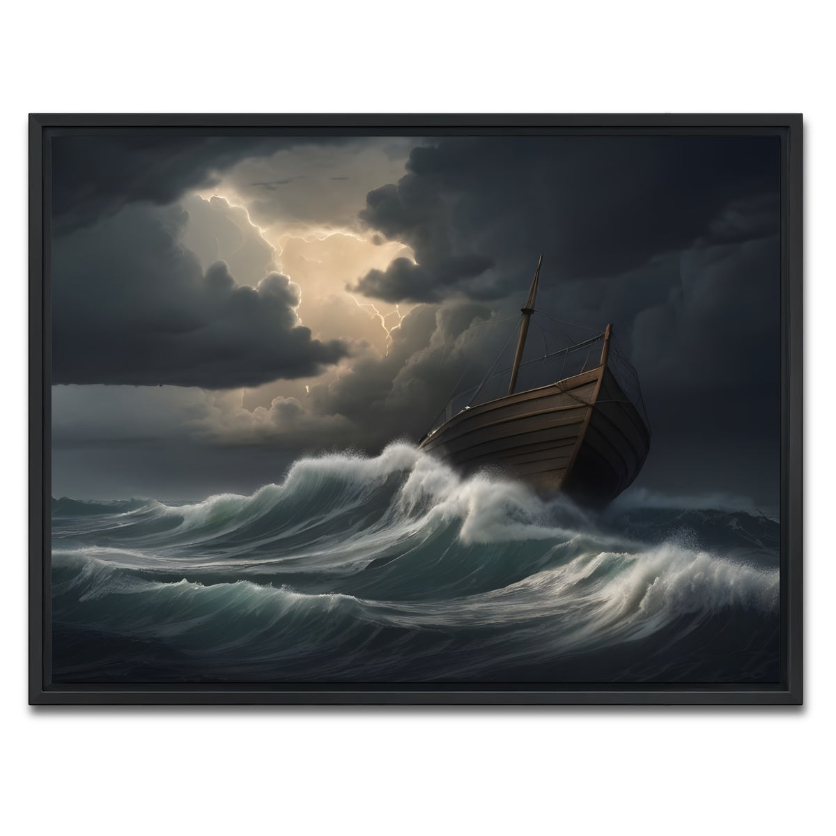 AUTO-MOCKUP WHITE | Old Wooden Ship | 1 Piece | Black Framed Canvas | group=4x3