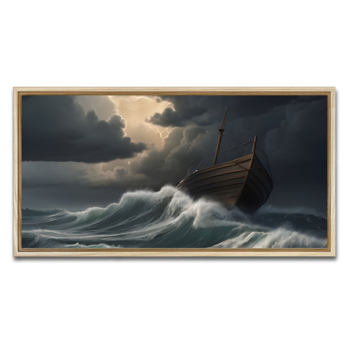 AUTO-MOCKUP WHITE | Old Wooden Ship | 1 Piece | Natural Framed Canvas | group=2x1