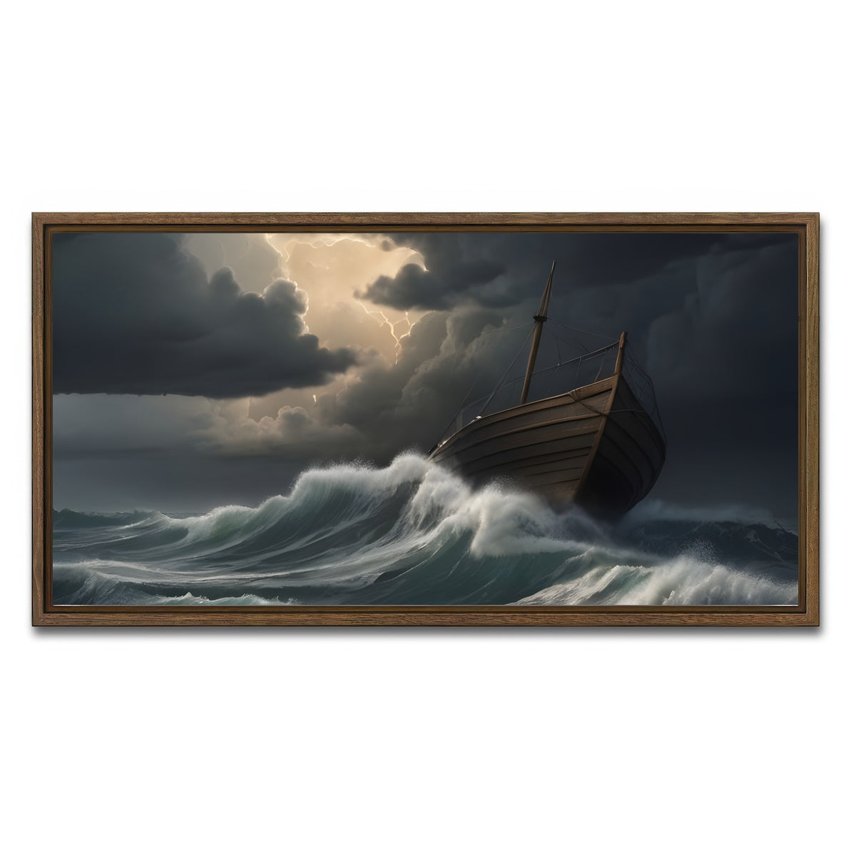 AUTO-MOCKUP WHITE | Old Wooden Ship | 1 Piece | Walnut Framed Canvas | group=2x1