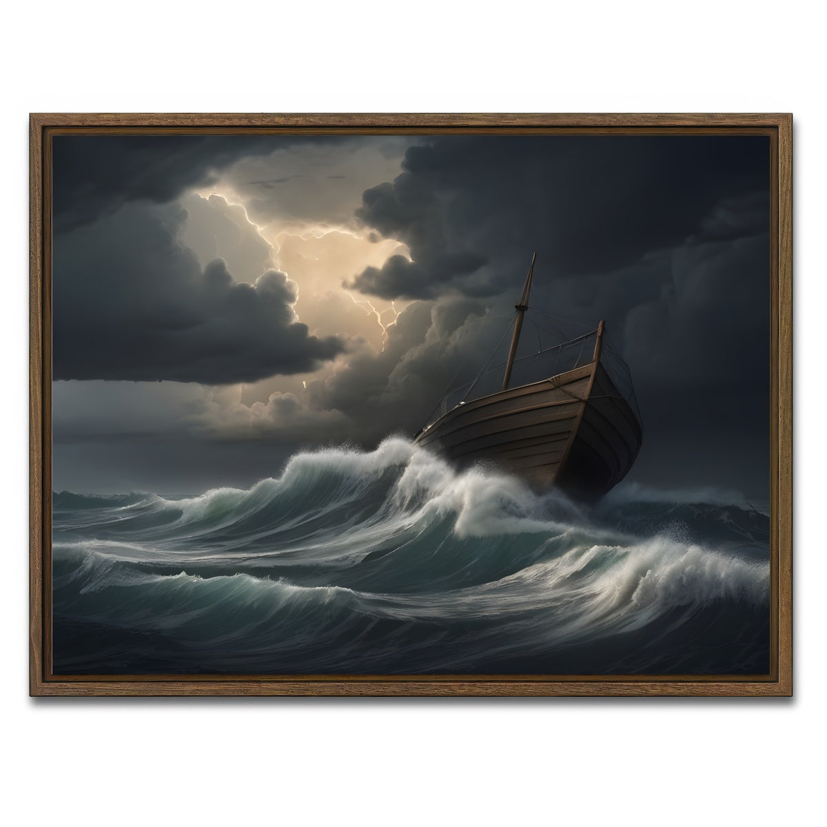 AUTO-MOCKUP WHITE | Old Wooden Ship | 1 Piece | Walnut Framed Canvas | group=4x3