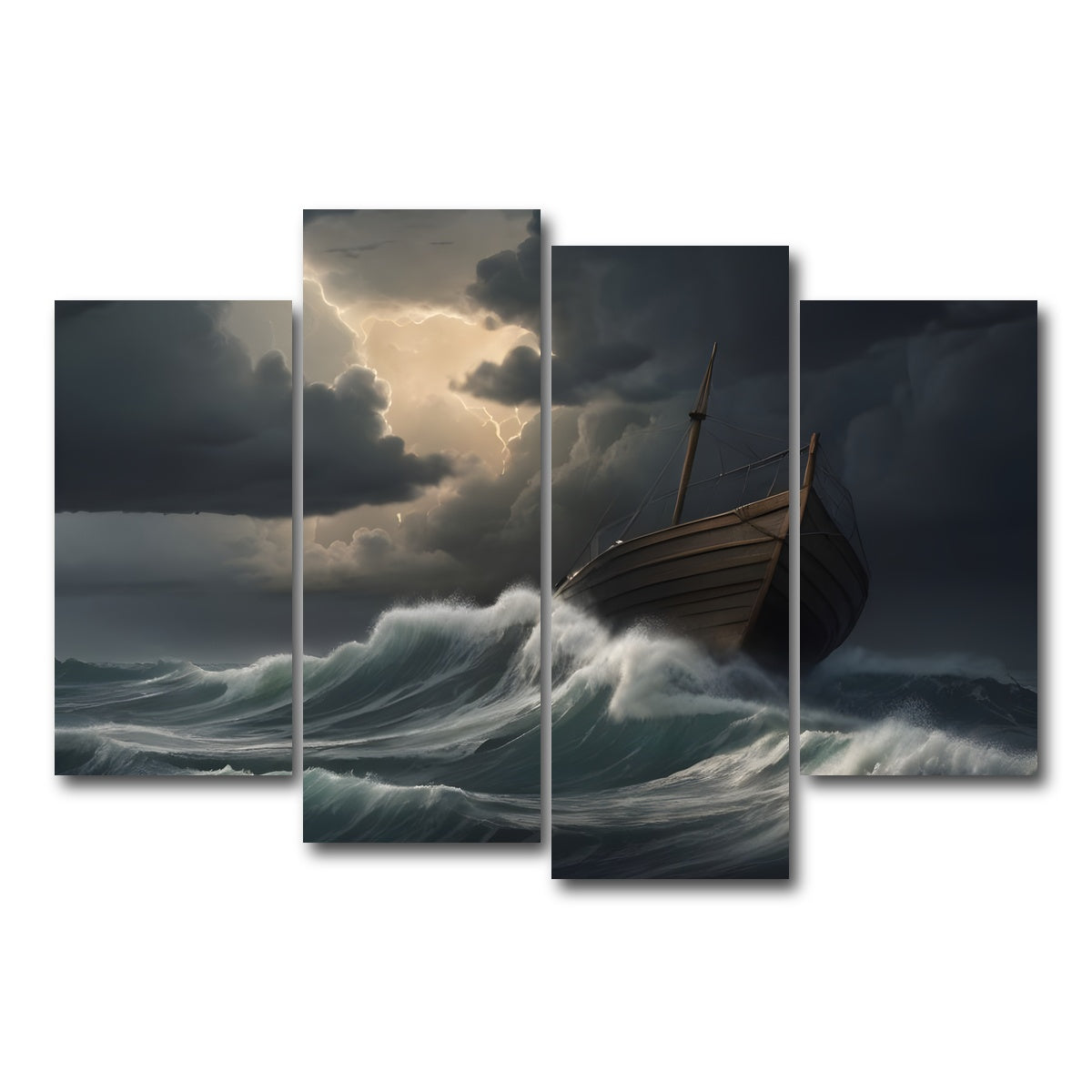 AUTO-MOCKUP WHITE | Old Wooden Ship | 4 Piece | Gallery Wrap Canvas | group=4_short