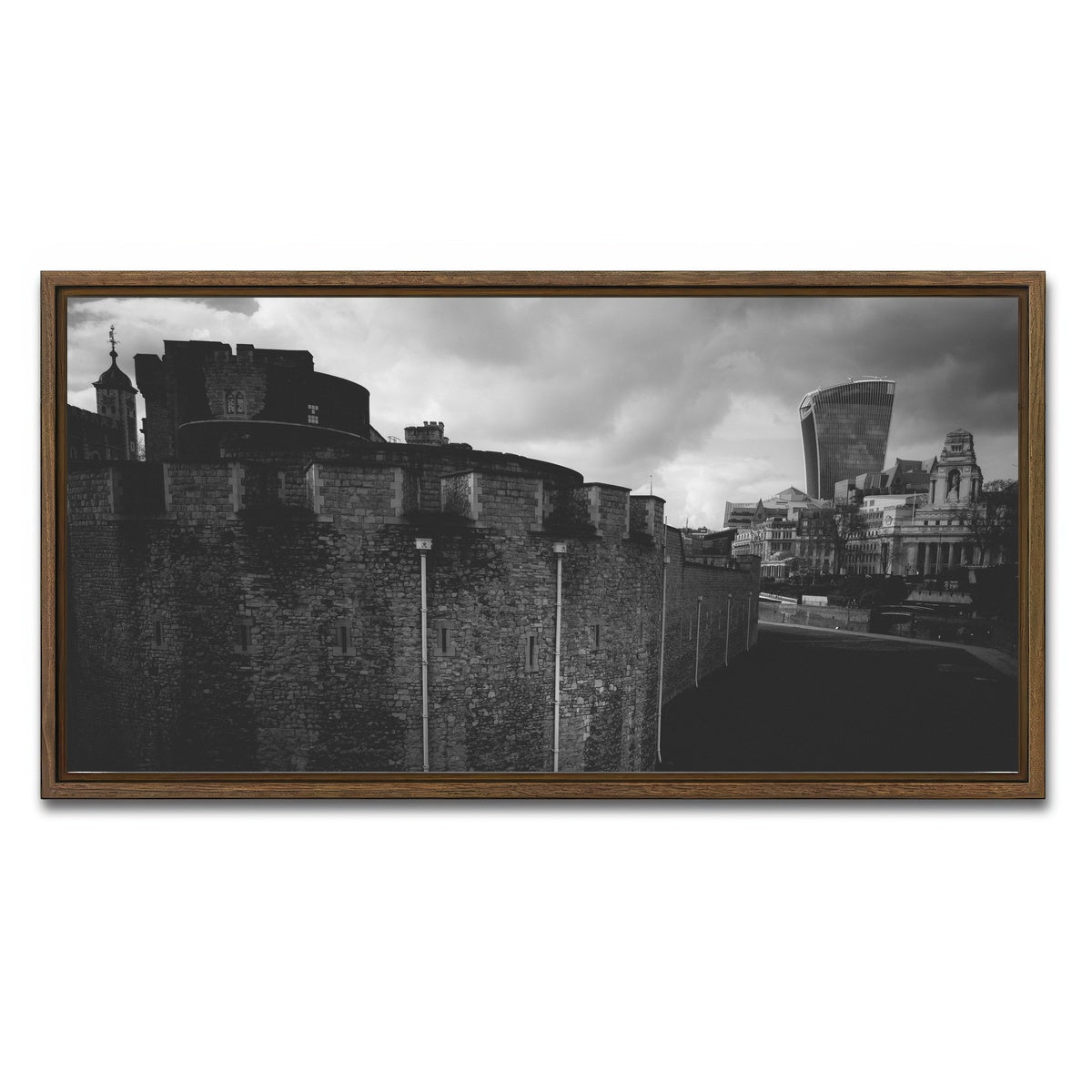 AUTO-MOCKUP WHITE | Old and New London | 1 Piece | Walnut Framed Canvas | group=2x1