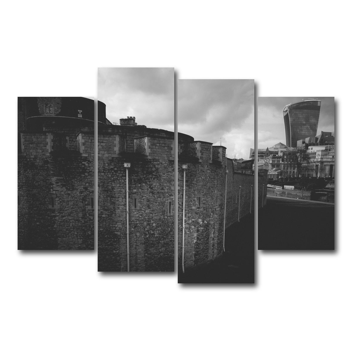 AUTO-MOCKUP WHITE | Old and New London | 4 Piece | Gallery Wrap Canvas | group=4_short