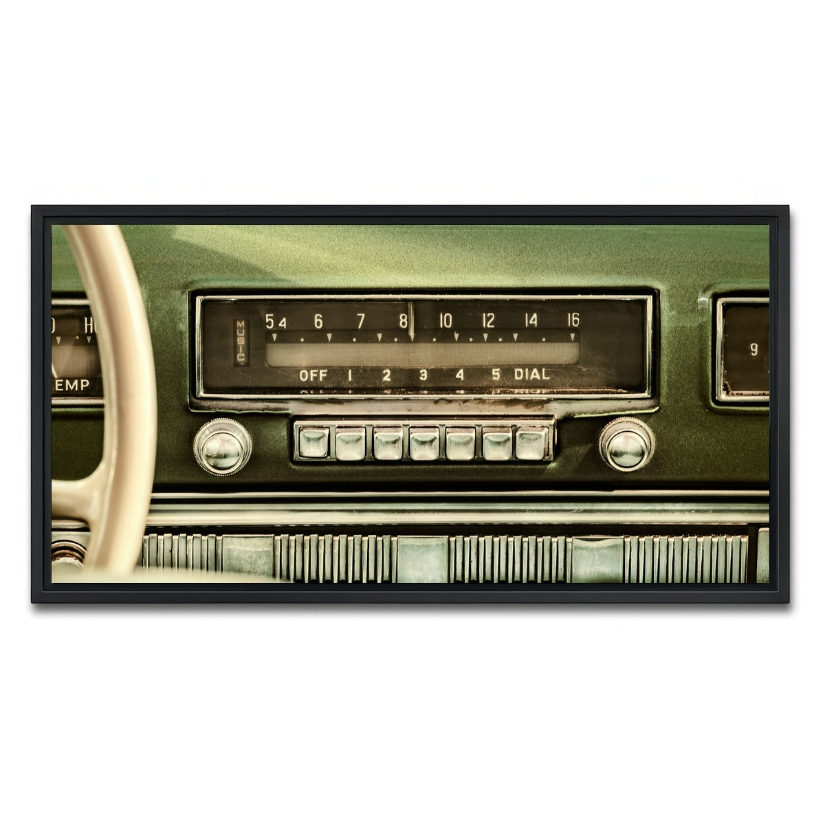 AUTO-MOCKUP WHITE | Old car radio | 1 Piece | Black Framed Canvas | group=2x1