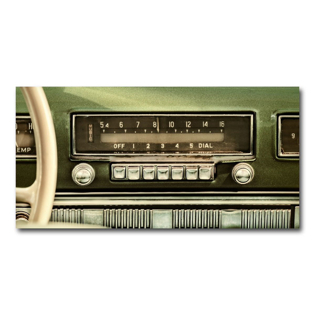 AUTO-MOCKUP WHITE | Old car radio | 1 Piece | Gallery Wrap Canvas | group=2x1
