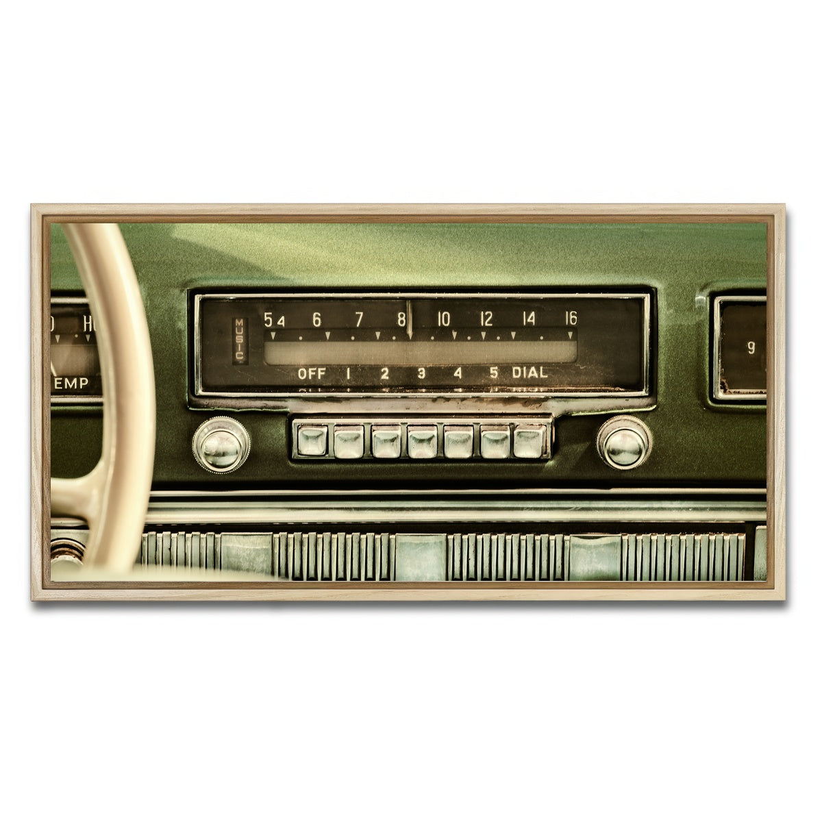 AUTO-MOCKUP WHITE | Old car radio | 1 Piece | Natural Framed Canvas | group=2x1
