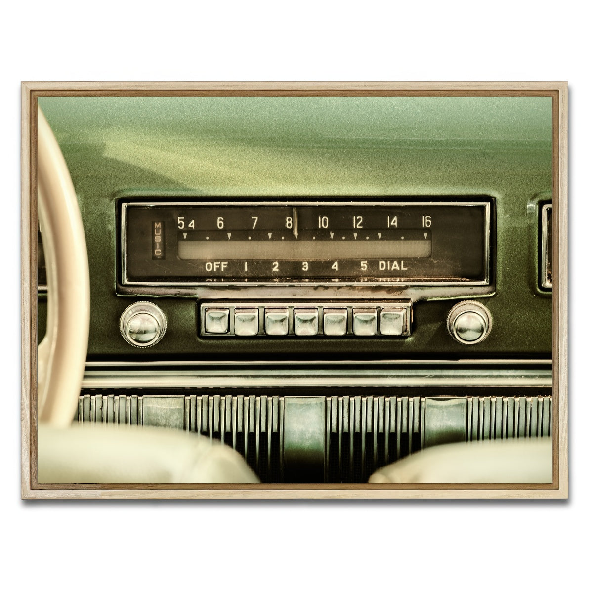 AUTO-MOCKUP WHITE | Old car radio | 1 Piece | Natural Framed Canvas | group=4x3