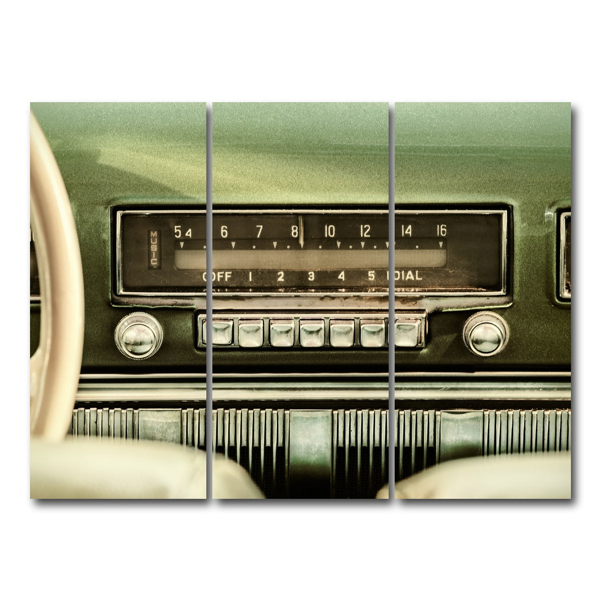 AUTO-MOCKUP WHITE | Old car radio | 3 Piece | Gallery Wrap Canvas | group=8x18