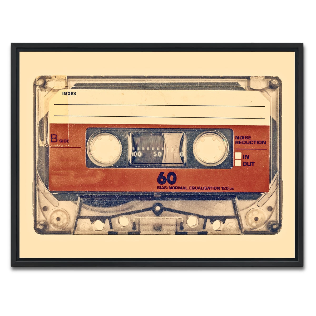AUTO-MOCKUP WHITE | Old compact cassette | 1 Piece | Black Framed Canvas | group=4x3