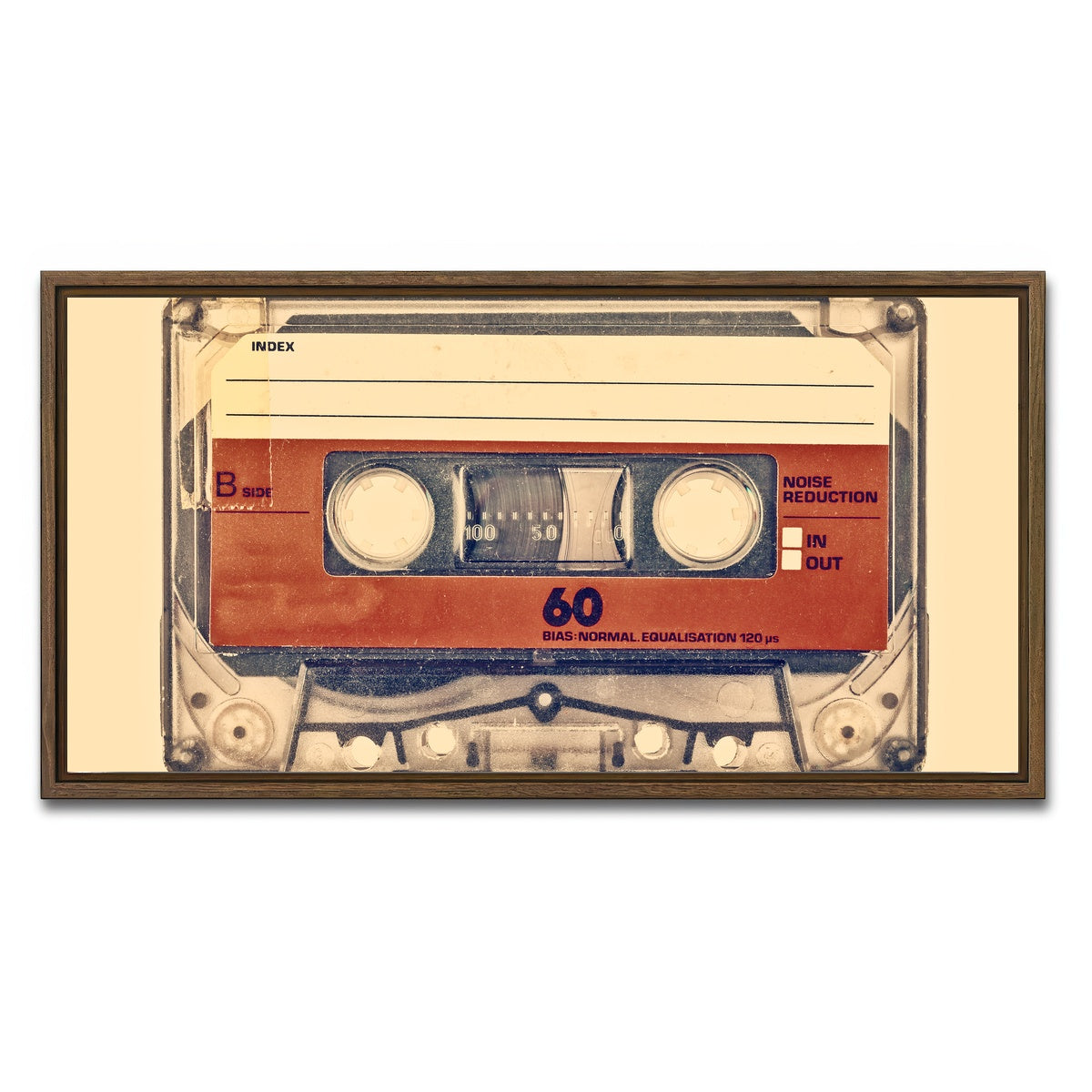 AUTO-MOCKUP WHITE | Old compact cassette | 1 Piece | Walnut Framed Canvas | group=2x1