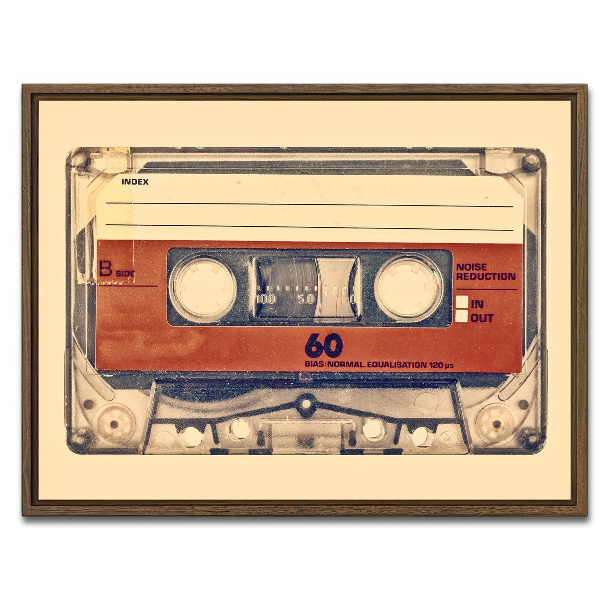 AUTO-MOCKUP WHITE | Old compact cassette | 1 Piece | Walnut Framed Canvas | group=4x3