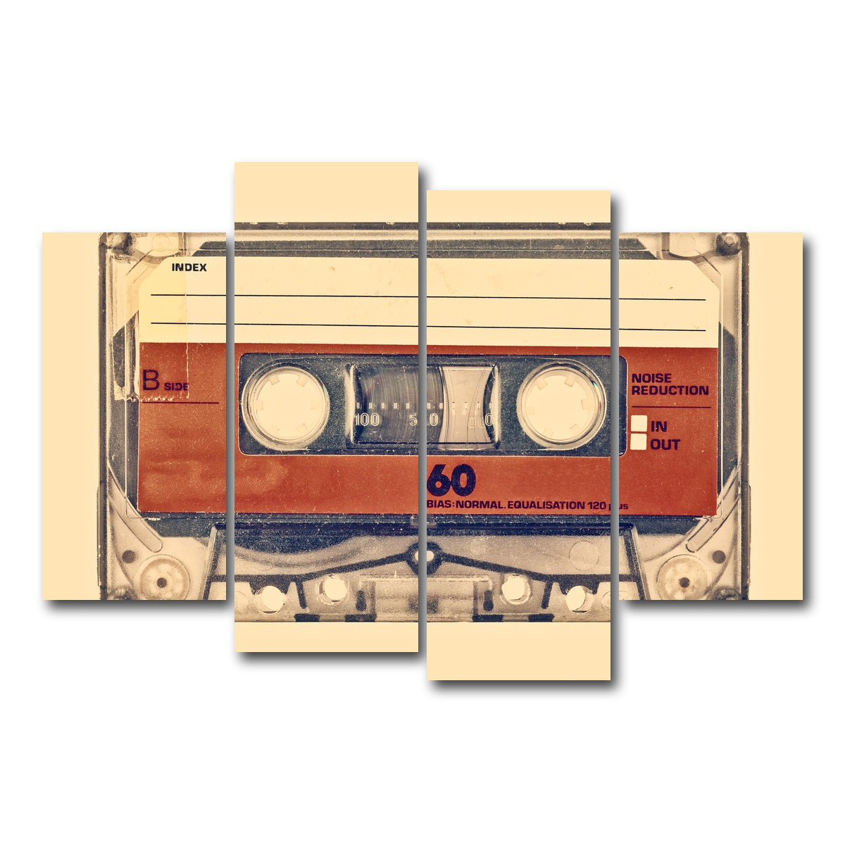 AUTO-MOCKUP WHITE | Old compact cassette | 4 Piece | Gallery Wrap Canvas | group=4_short