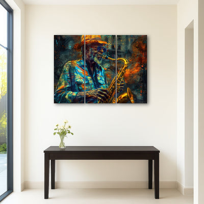 AUTO-MOCKUP ROOM | Old saxophonist plays jazz