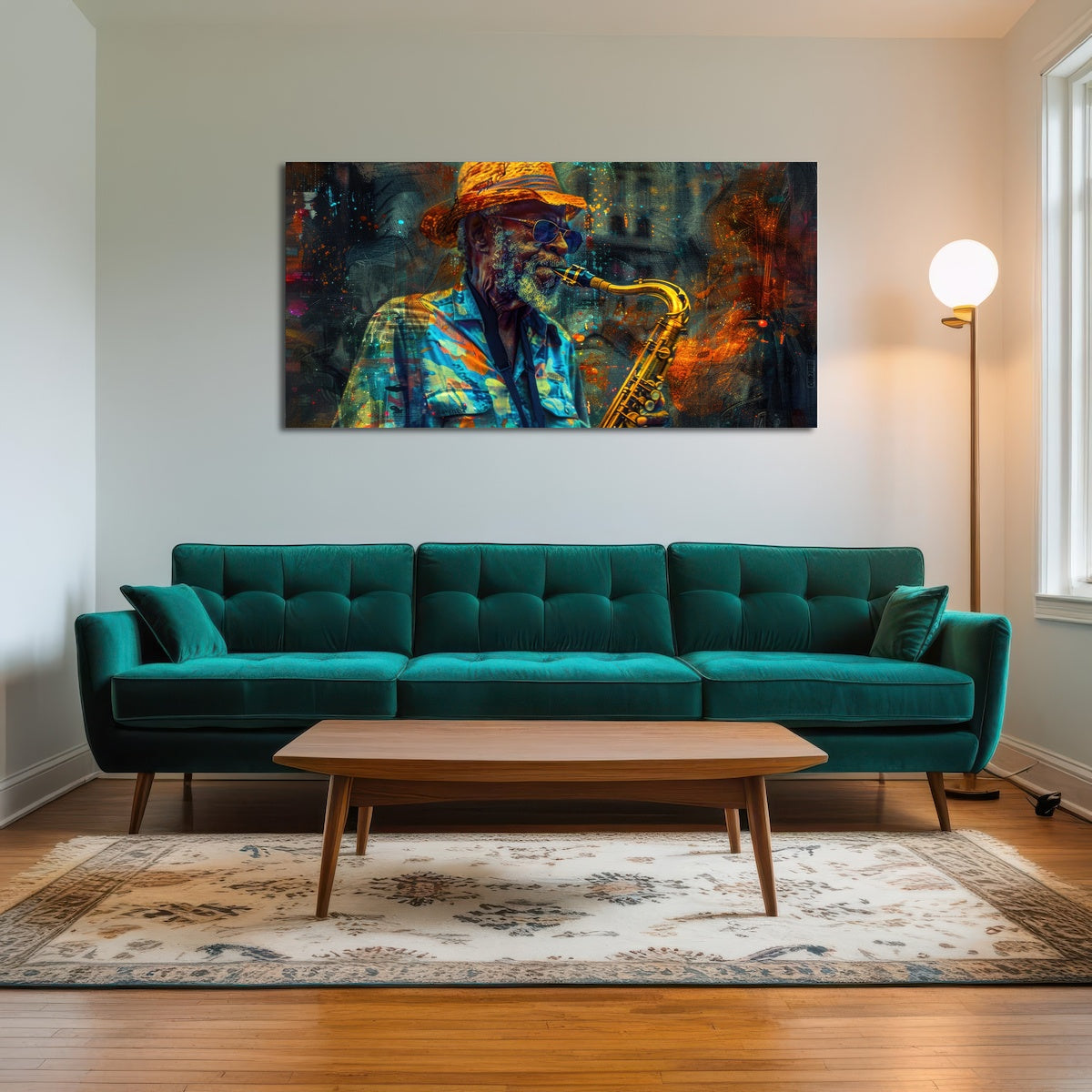 AUTO-MOCKUP ROOM | Old saxophonist plays jazz