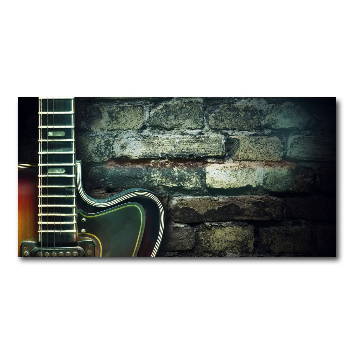 AUTO-MOCKUP WHITE | Old vintage jazz guitar | 1 Piece | Gallery Wrap Canvas | group=2x1