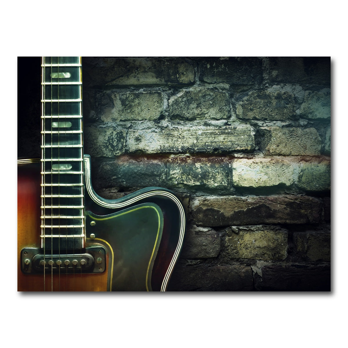 AUTO-MOCKUP WHITE | Old vintage jazz guitar | 1 Piece | Gallery Wrap Canvas | group=4x3