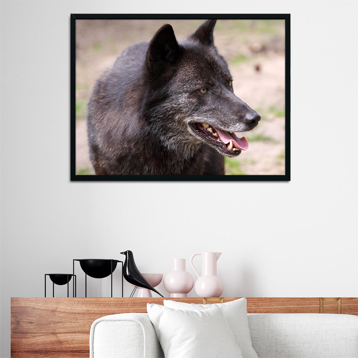 Older Black Wolf Wall Art