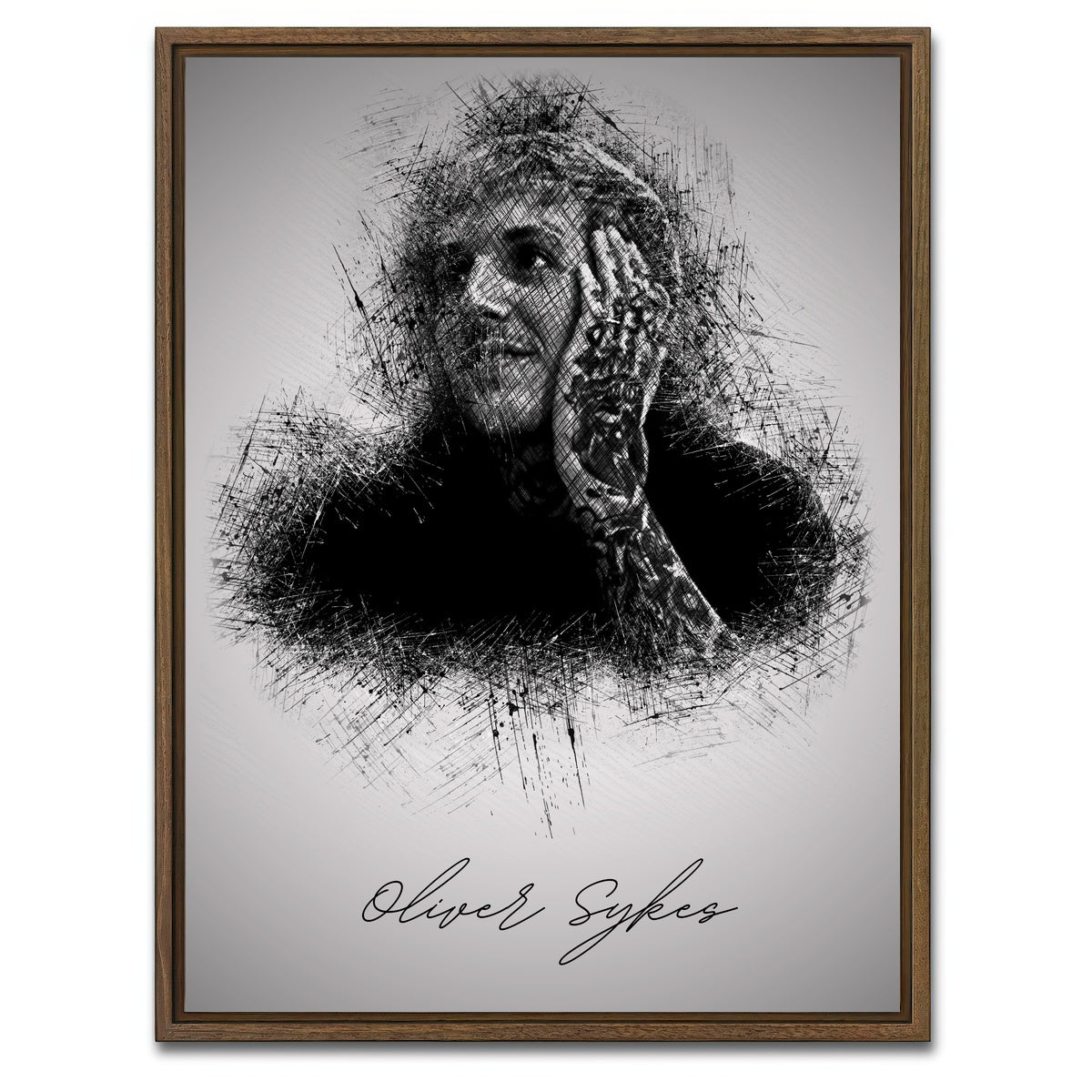 AUTO-MOCKUP WHITE | Oliver Sykes Hand | 1 Piece | Walnut Framed Canvas | group=3x4