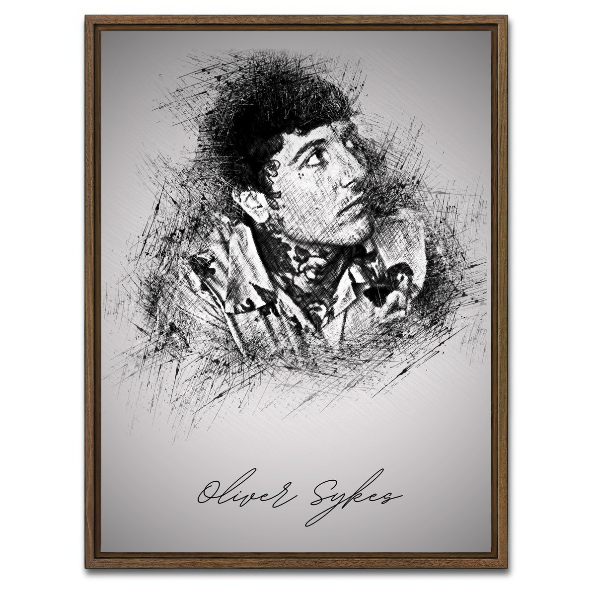 AUTO-MOCKUP WHITE | Oliver Sykes Look | 1 Piece | Walnut Framed Canvas | group=3x4