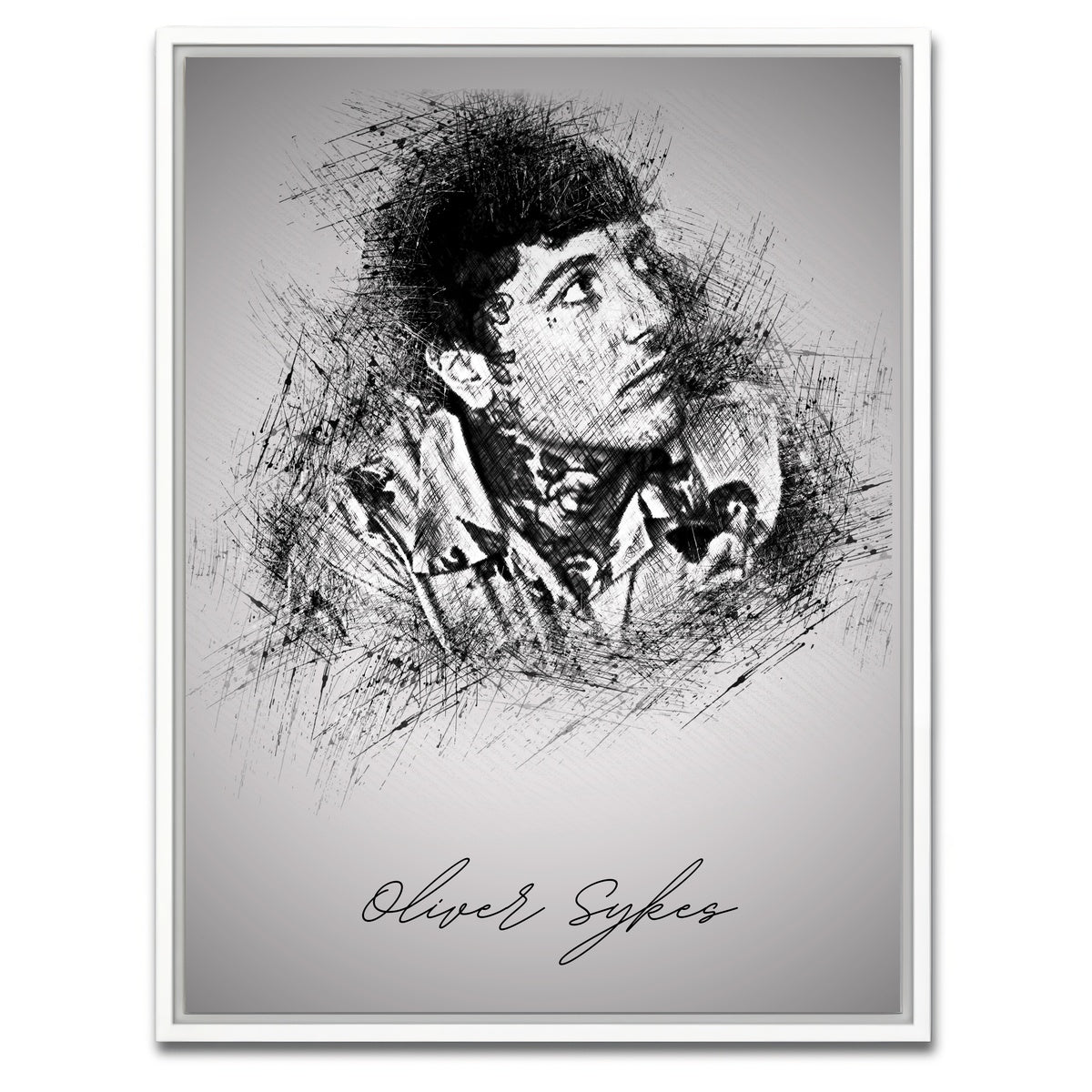 AUTO-MOCKUP WHITE | Oliver Sykes Look | 1 Piece | White Framed Canvas | group=3x4