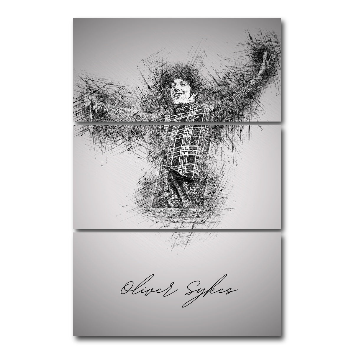 AUTO-MOCKUP WHITE | Oliver Sykes Sketch | 3 Piece | Gallery Wrap Canvas | group=12x24_stacked