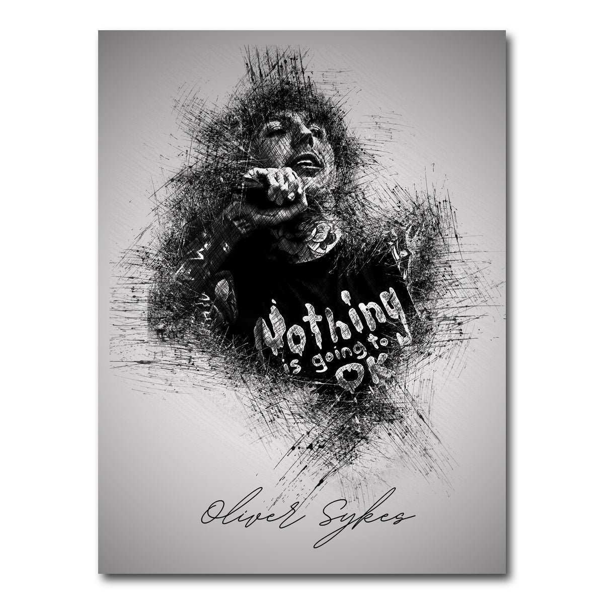 AUTO-MOCKUP WHITE | Oliver Sykes With Mic | 1 Piece | Gallery Wrap Canvas | group=3x4
