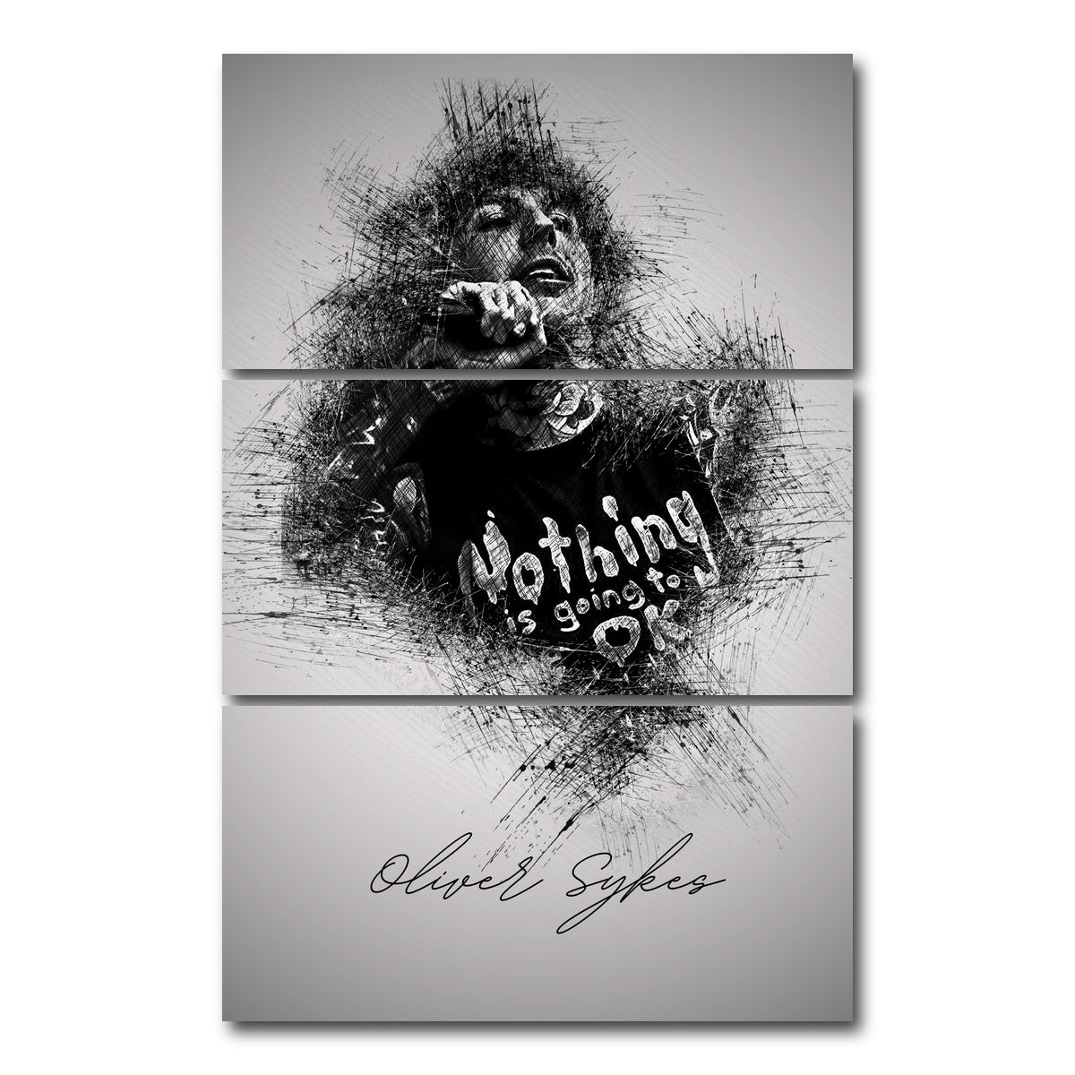 AUTO-MOCKUP WHITE | Oliver Sykes With Mic | 3 Piece | Gallery Wrap Canvas | group=12x24_stacked