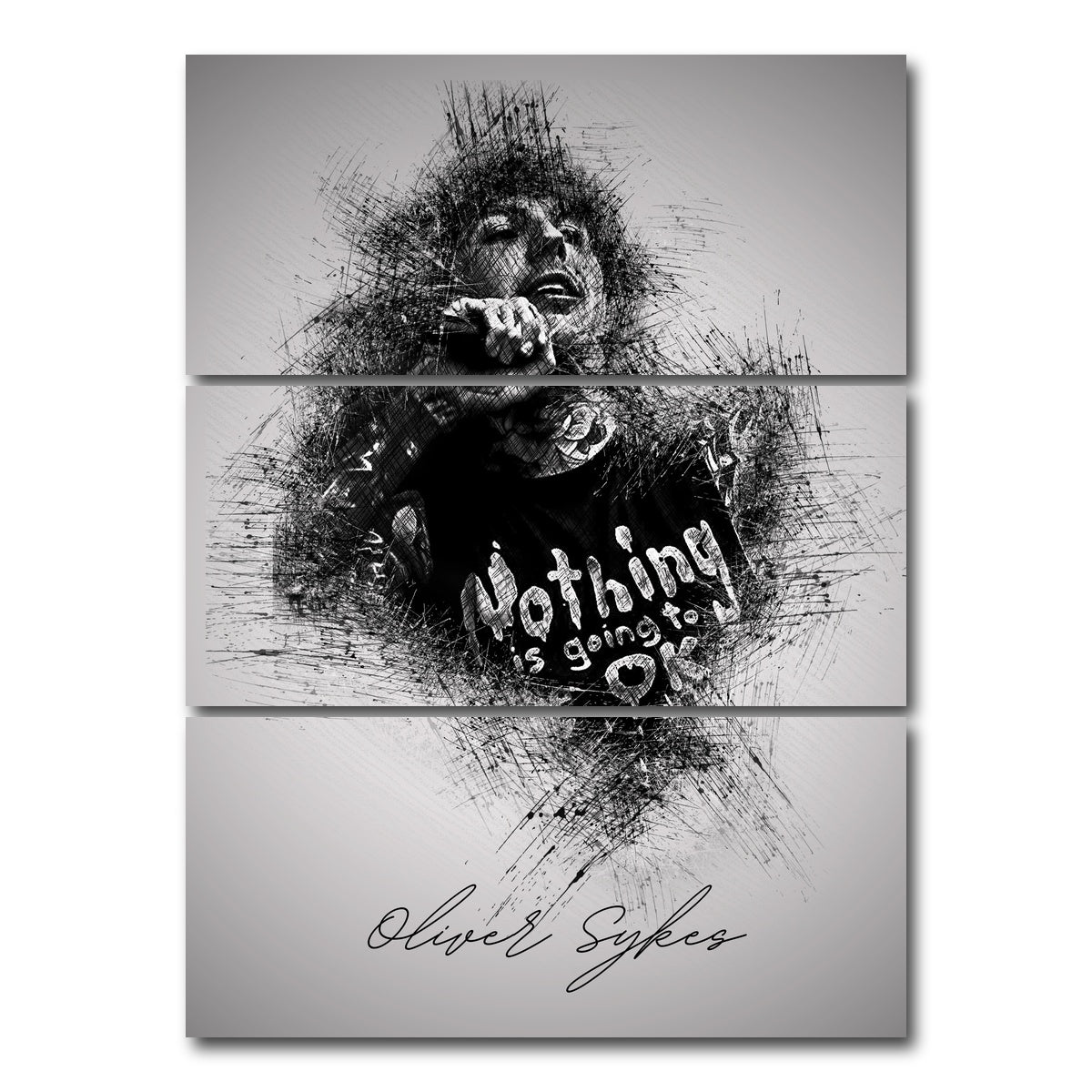 AUTO-MOCKUP WHITE | Oliver Sykes With Mic | 3 Piece | Gallery Wrap Canvas | group=8x18_stacked