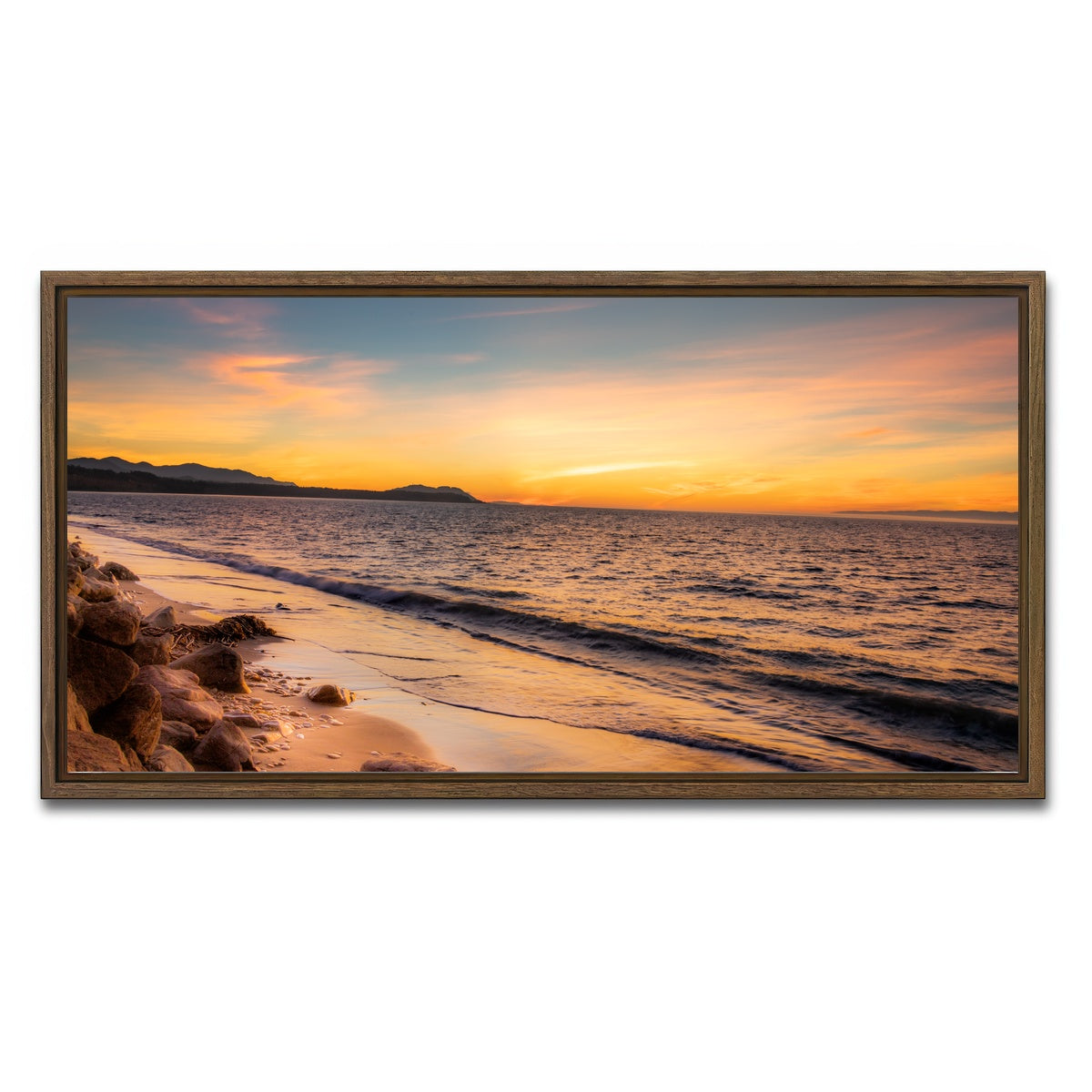 AUTO-MOCKUP WHITE | Olympic Sunset | 1 Piece | Walnut Framed Canvas | group=2x1