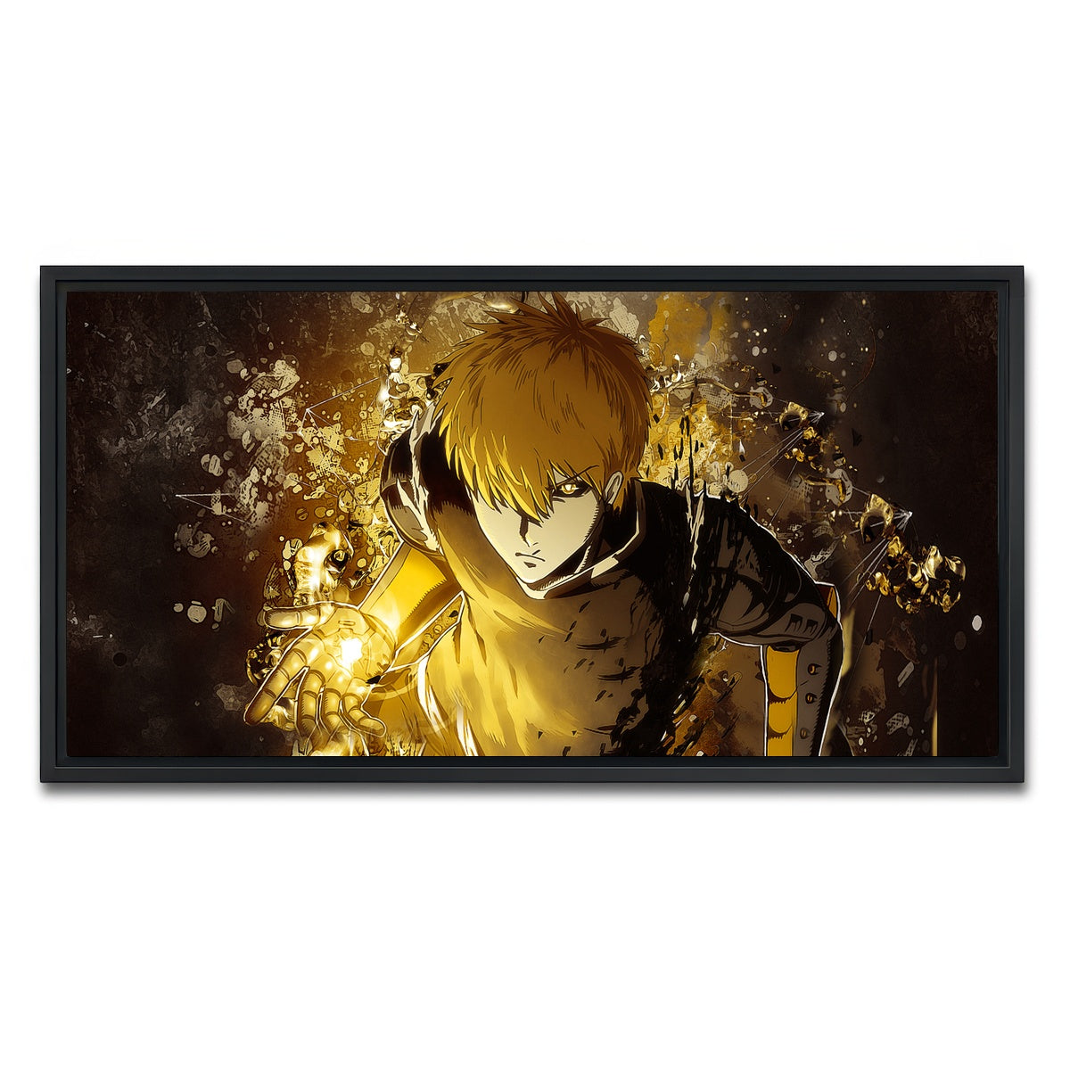 AUTO-MOCKUP WHITE | One Punch Man | 1 Piece | Black Framed Canvas | group=2x1