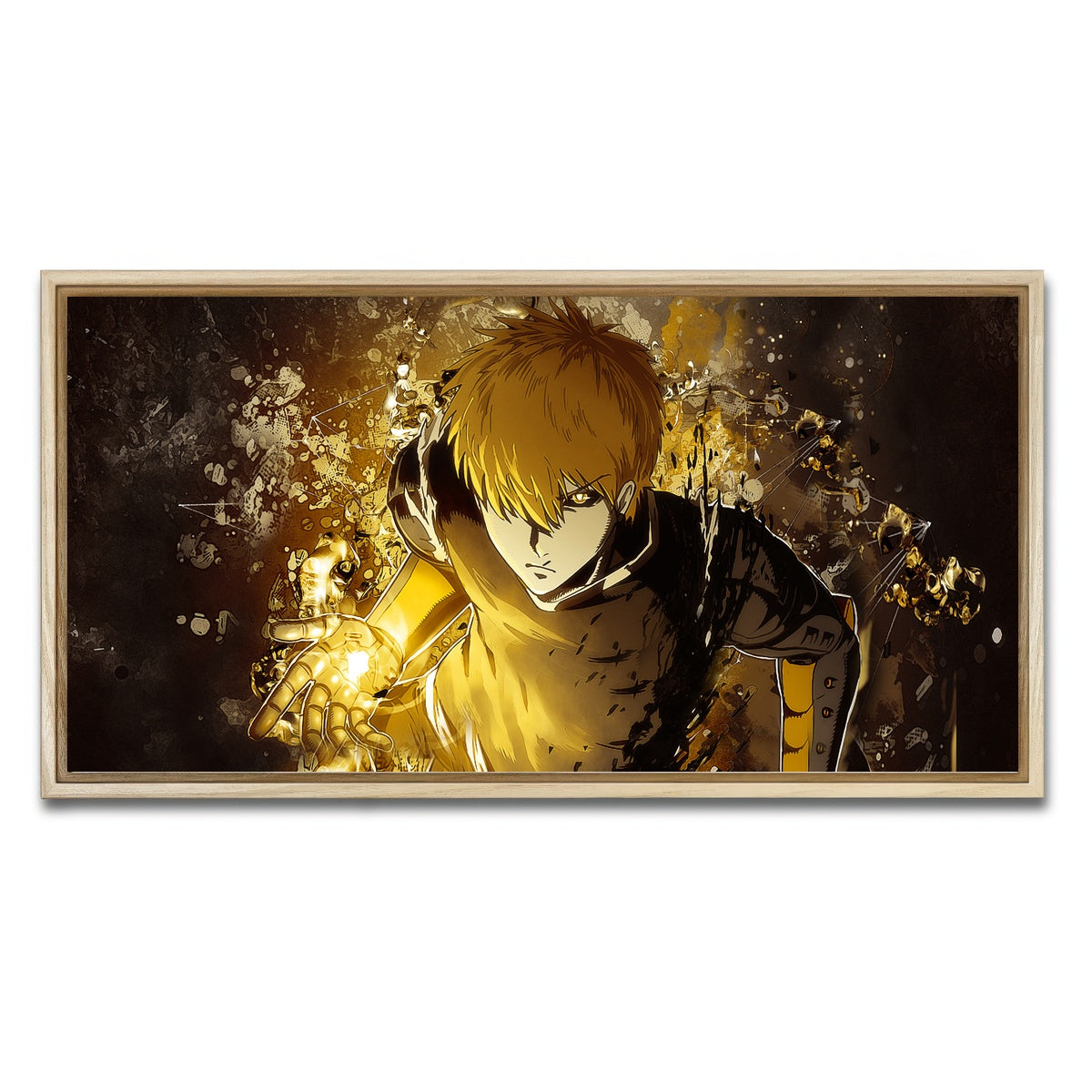 AUTO-MOCKUP WHITE | One Punch Man | 1 Piece | Natural Framed Canvas | group=2x1