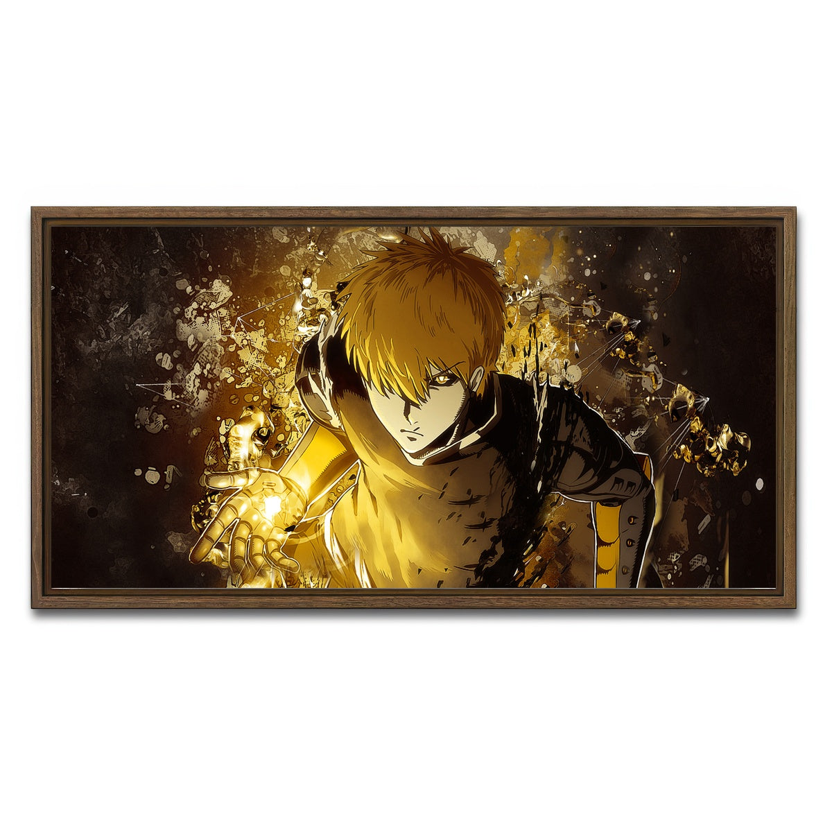AUTO-MOCKUP WHITE | One Punch Man | 1 Piece | Walnut Framed Canvas | group=2x1