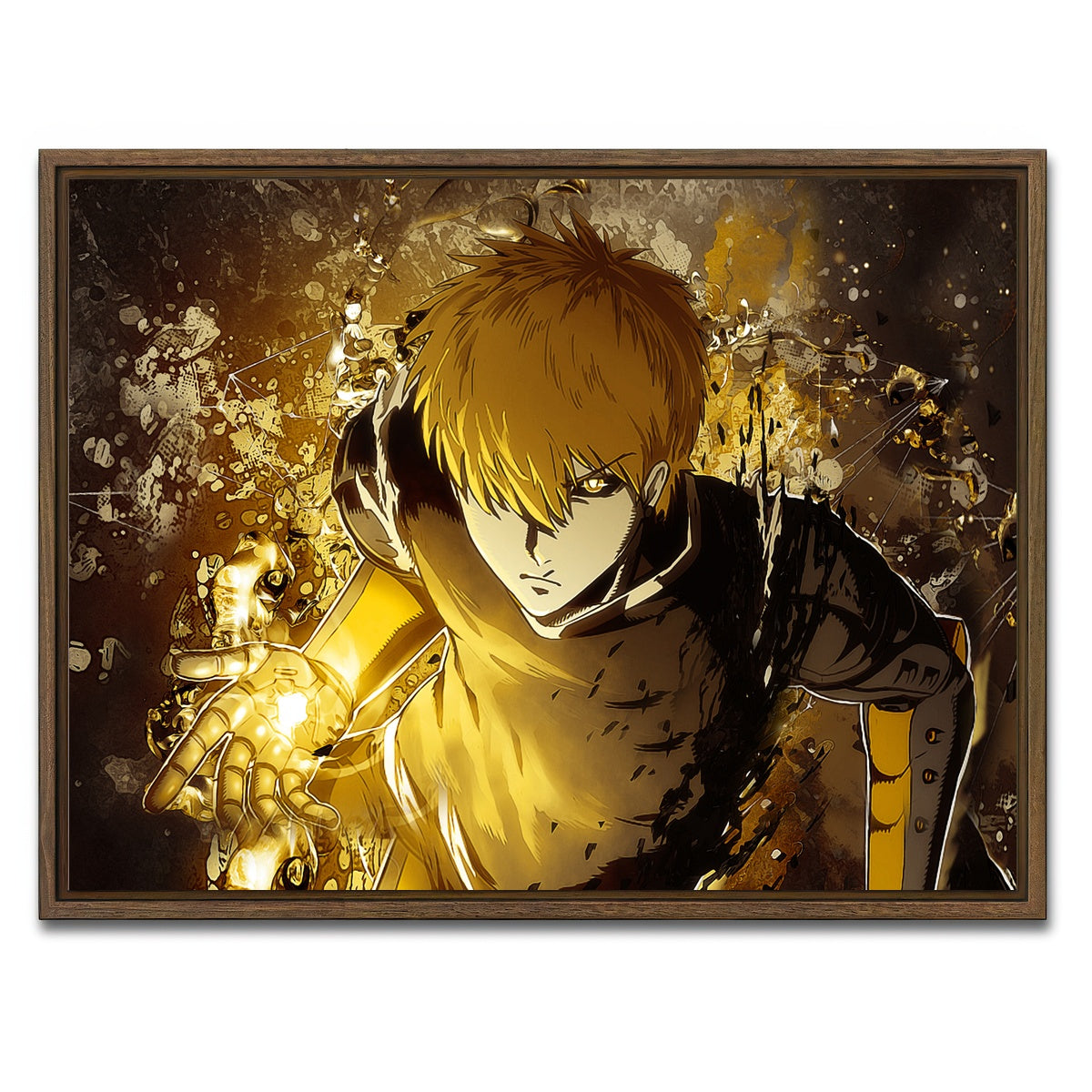 AUTO-MOCKUP WHITE | One Punch Man | 1 Piece | Walnut Framed Canvas | group=4x3