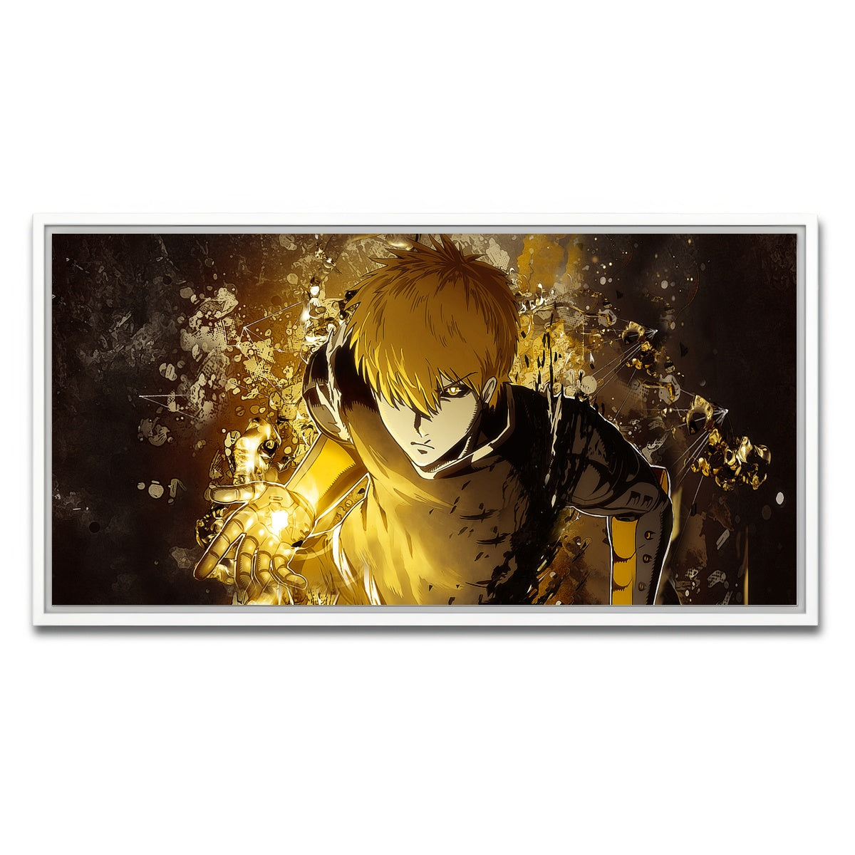 AUTO-MOCKUP WHITE | One Punch Man | 1 Piece | White Framed Canvas | group=2x1