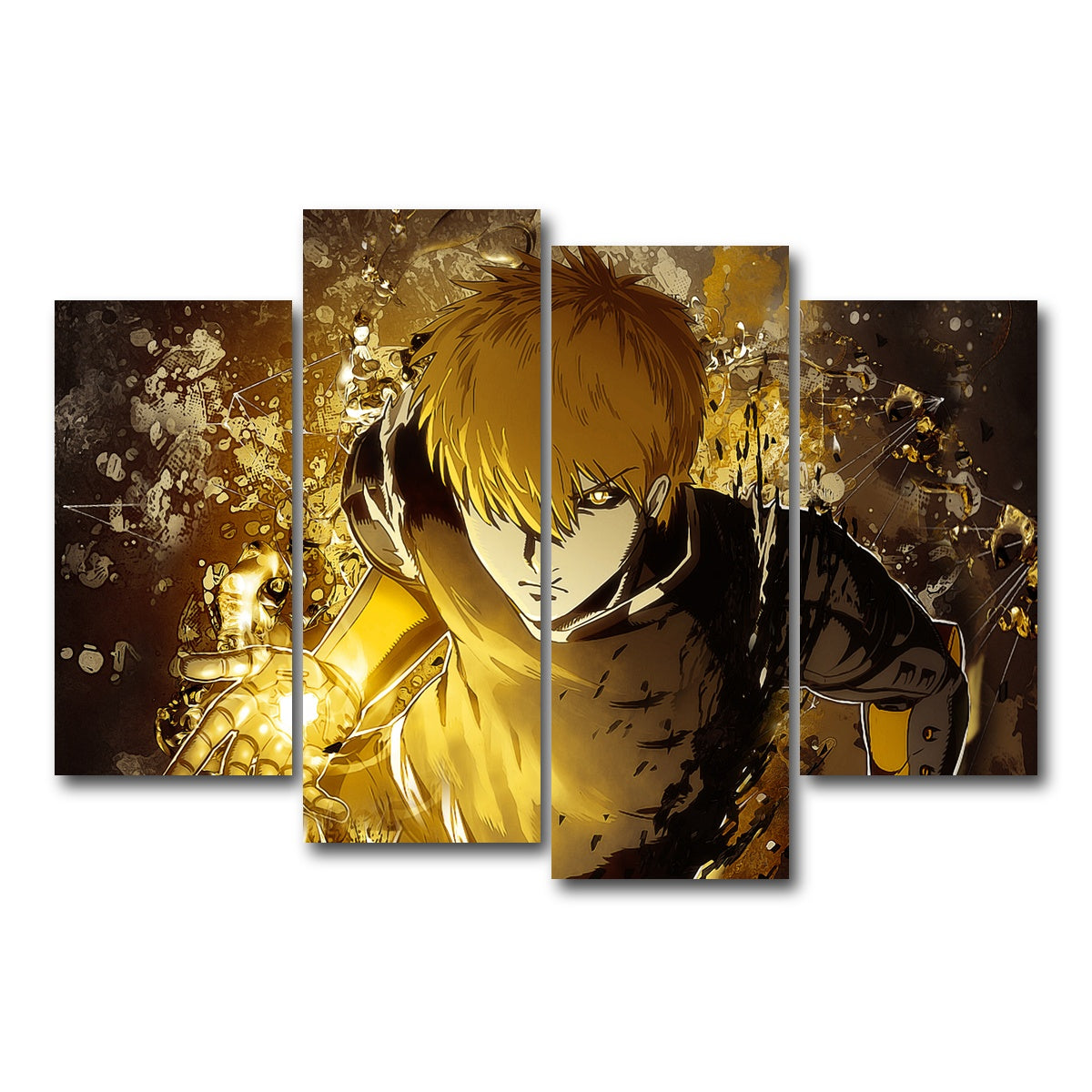 AUTO-MOCKUP WHITE | One Punch Man | 4 Piece | Gallery Wrap Canvas | group=4_short