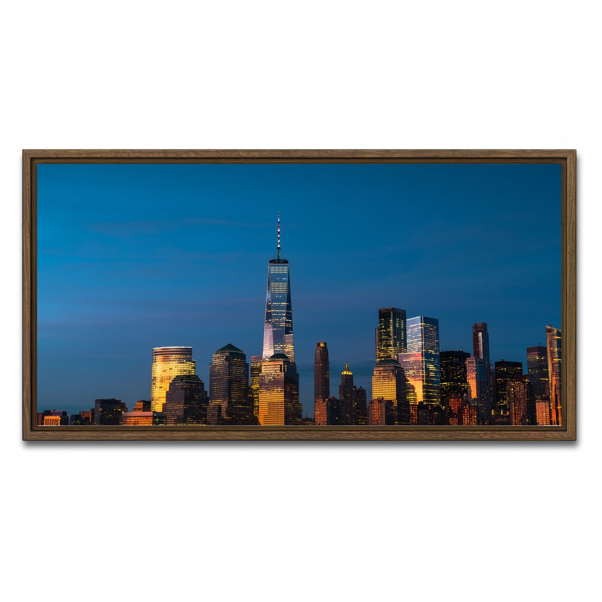 AUTO-MOCKUP WHITE | One World Trade Center | 1 Piece | Walnut Framed Canvas | group=2x1