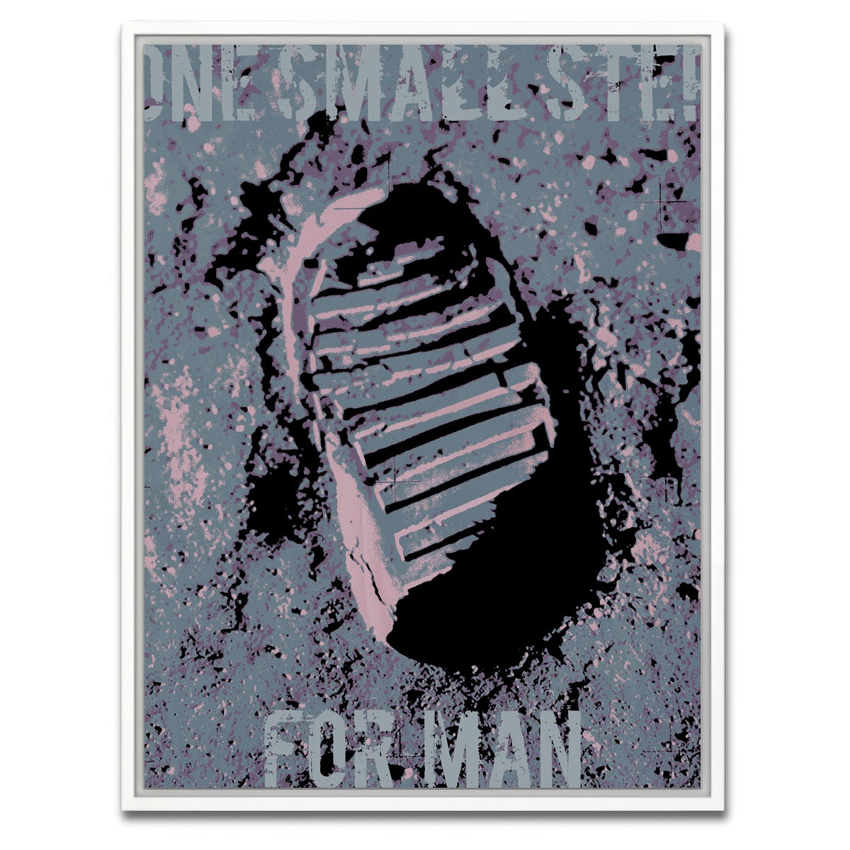 AUTO-MOCKUP WHITE | One small step | 1 Piece | White Framed Canvas | group=3x4