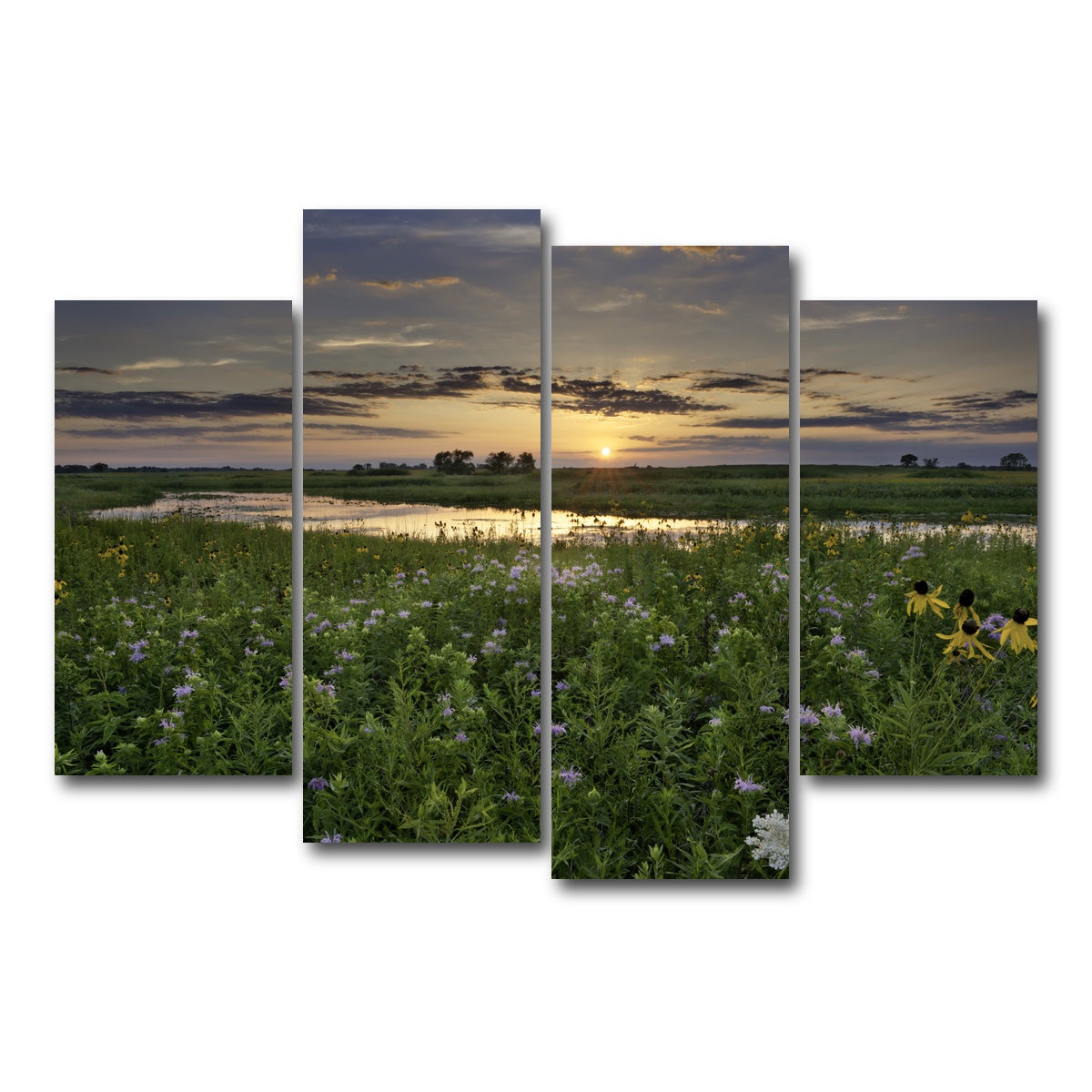 AUTO-MOCKUP WHITE | Open Field in Illinois | 4 Piece | Gallery Wrap Canvas | group=4_short