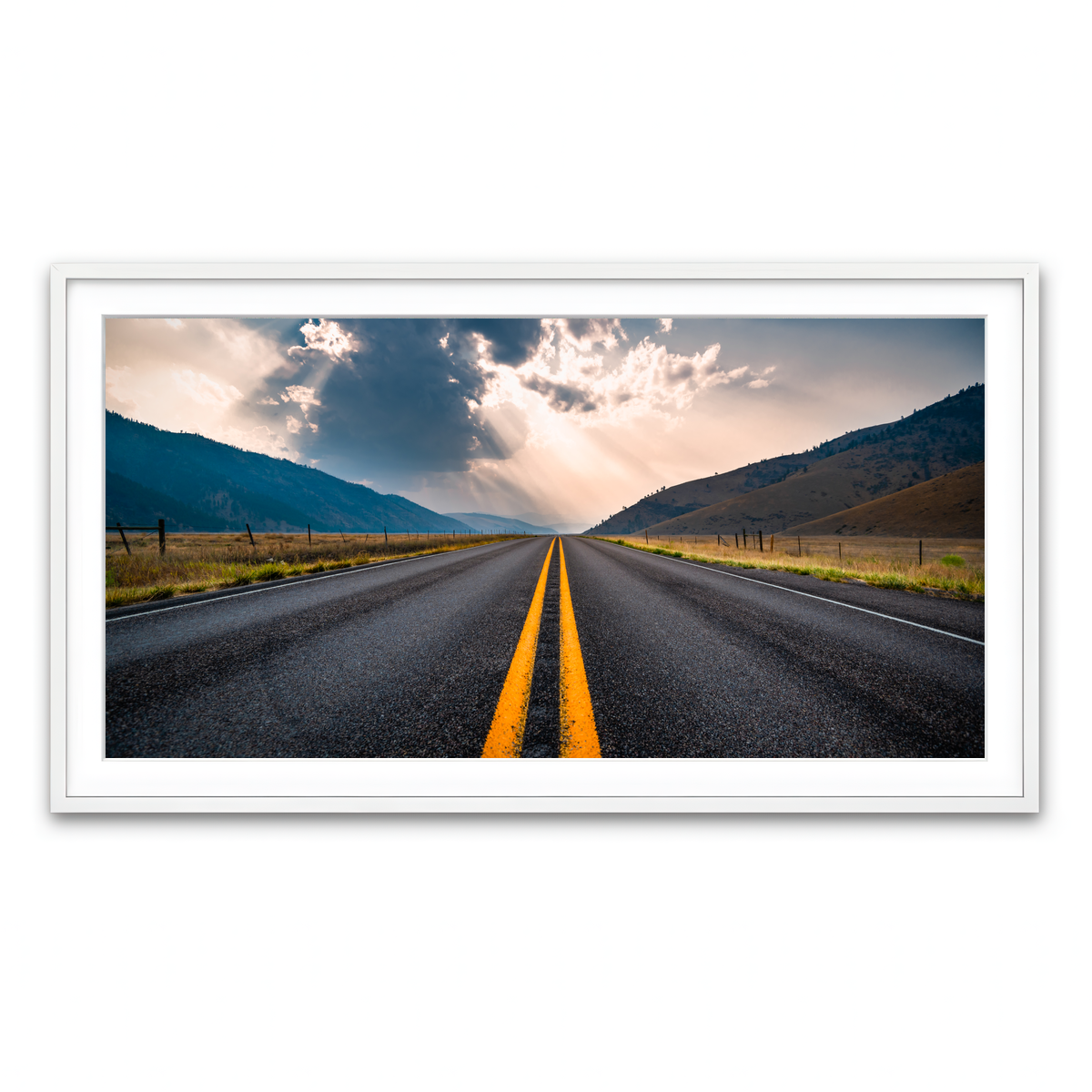 Framed Print 2x1 White