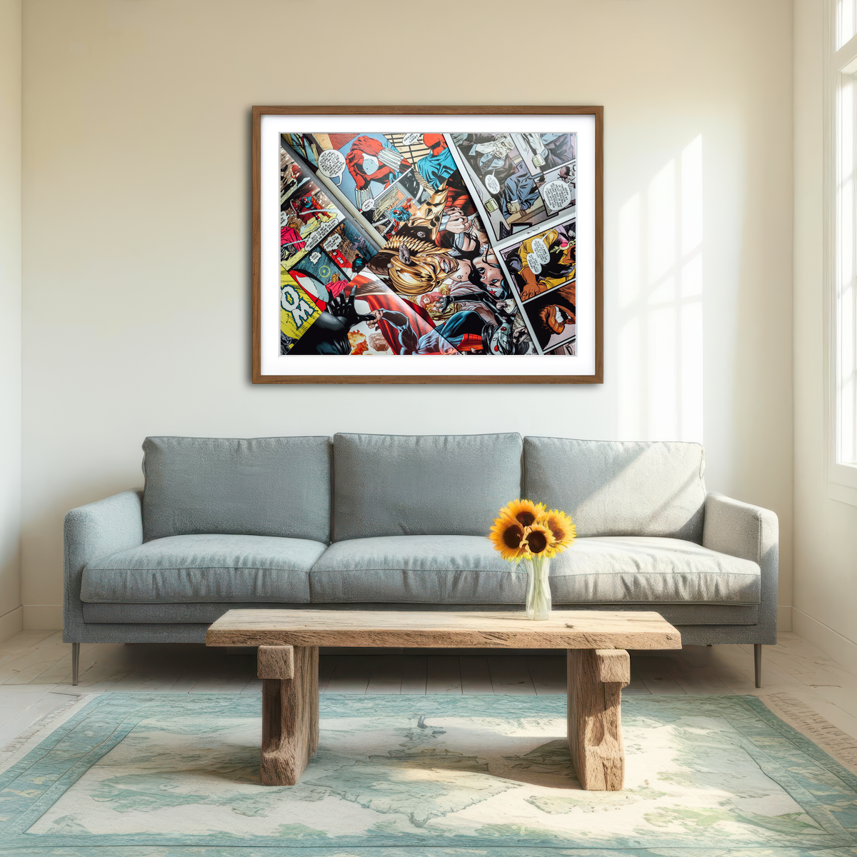 AUTO-MOCKUP ROOM | Open Comic Book Pages Wall Art