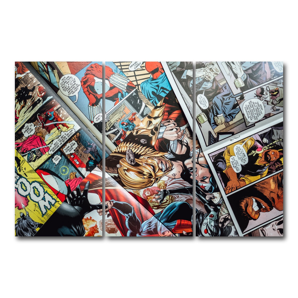AUTO-MOCKUP WHITE | Open comic book pages | 3 Piece | Gallery Wrap Canvas | group=12x24